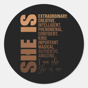 Is Black History Month Unapologetic African Junete Classic Round Sticker