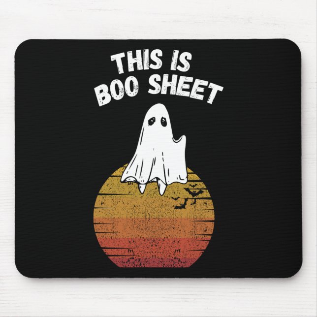 Is Boo Sheet Ghost Retro Halloween Easy Costume  Mouse Pad (Front)