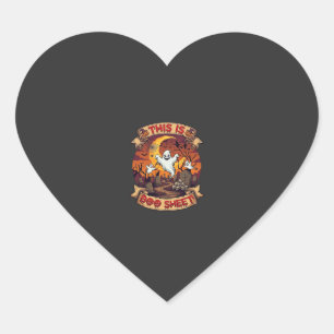 Is Boo Sheet Halloween Ghost Cemetery Pumpkins_1 Heart Sticker