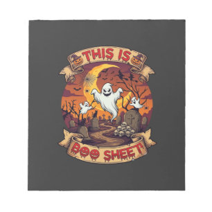 Is Boo Sheet Halloween Ghost Cemetery Pumpkins_1 Notepad
