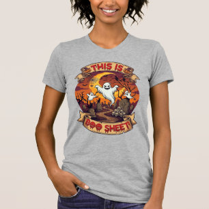 Is Boo Sheet Halloween Ghost Cemetery Pumpkins_1 T-Shirt