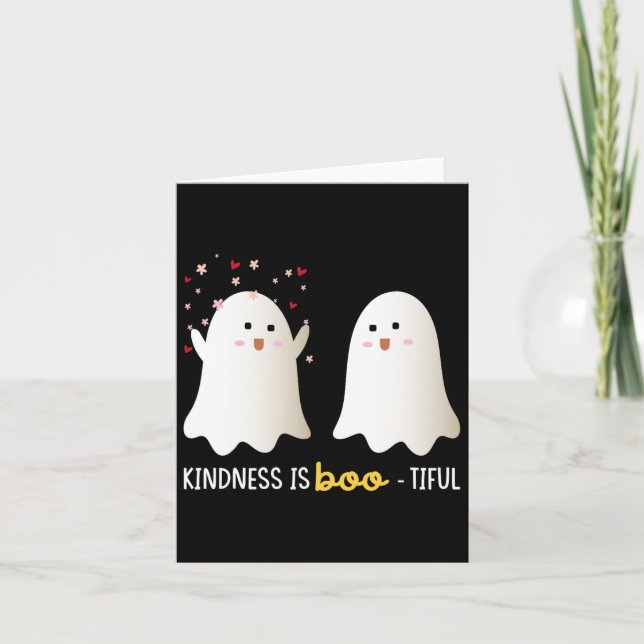 Is Boo-tiful Teacher Cute Ghost Bootiful Halloween Card (Front)