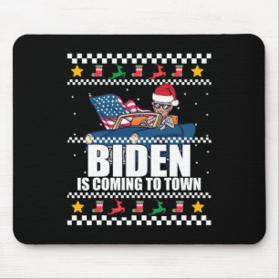 Is Coming To Town Ugly Christmas Sweater Meme  Mouse Pad
