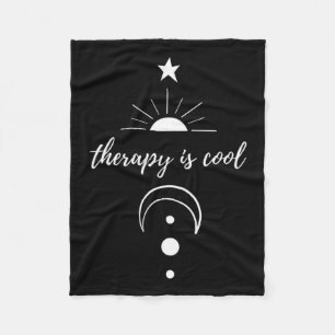 Is Cool Self Awareness Mental Health Moon Stars  Fleece Blanket