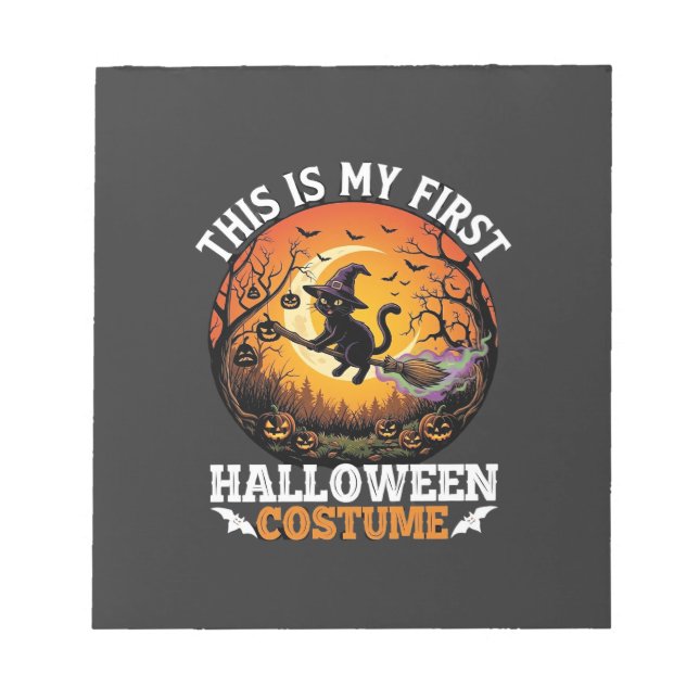 Is First Halloween Costume Black Cat Broom_1 Notepad (Front)