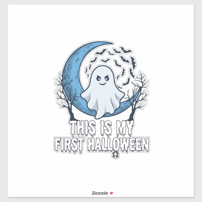 Is First Halloween Ghost Crescent Moon Bats_1 (Sheet)