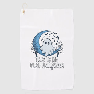 Is First Halloween Ghost Crescent Moon Bats_1 Golf Towel