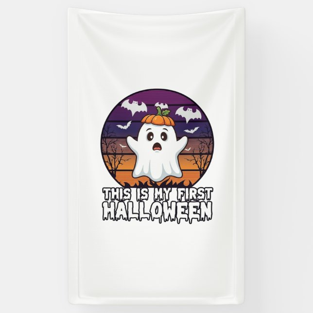 Is First Halloween Ghost Pumpkin Hat Bats_1 Banner (Vertical)