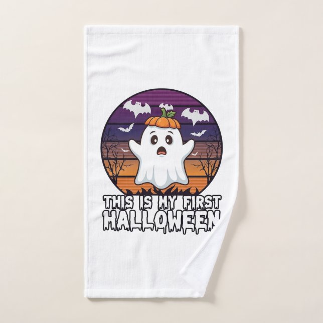 Is First Halloween Ghost Pumpkin Hat Bats_1 Hand Towel (Hand Towel)