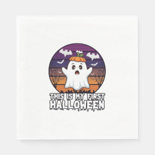 Is First Halloween Ghost Pumpkin Hat Bats_1 Napkin