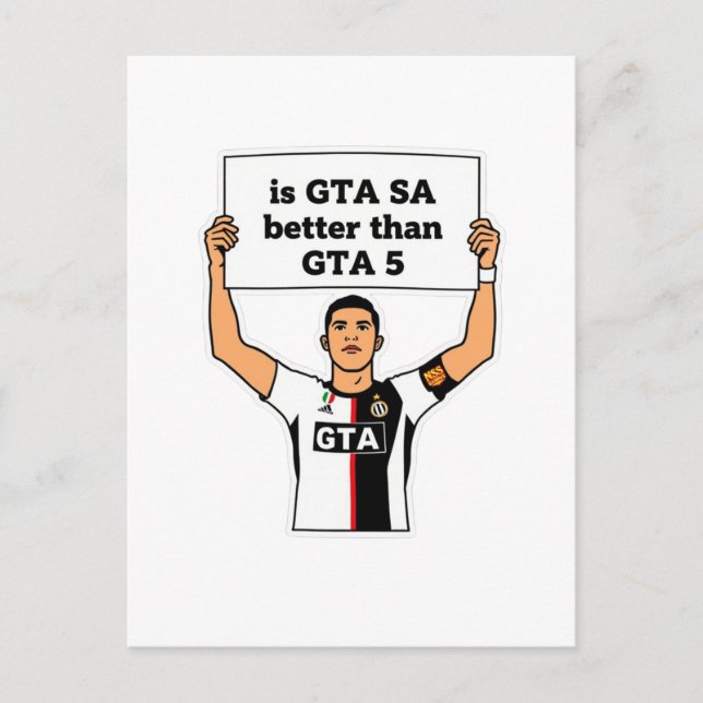 Is GTA SA better than GTA V statement  Postcard (Front)