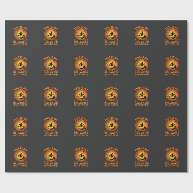 Is Halloween Costume Witch Castle Cauldron Wrapping Paper (Flat)