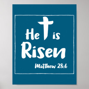 Is He Risen Easter Religious Cross Poster