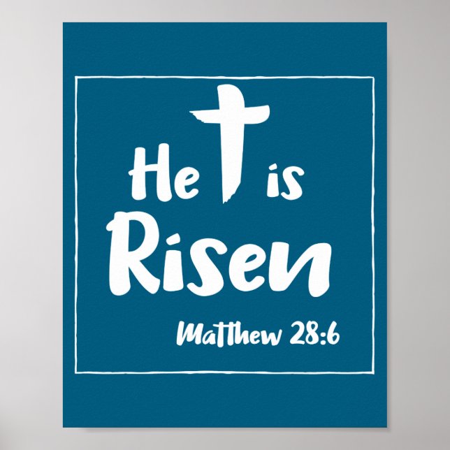 Is He Risen Easter Religious Cross Poster (Front)