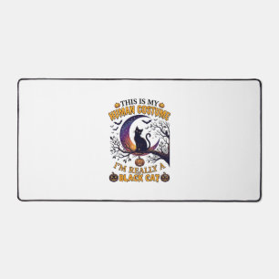 Is Human Costume Black Cat Halloween Moon_1 Desk Mat