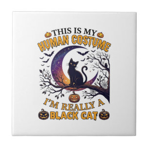 Is Human Costume Black Cat Halloween Moon_1 Tile