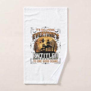 Is Human Costume French Bulldog Pumpkin Halloween_ Hand Towel