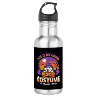 Is Human Costume Husky Pumpkin Halloween Ghosts_1 532 Ml Water Bottle