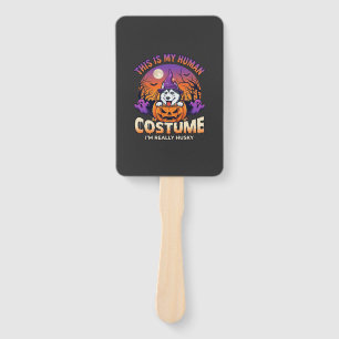 Is Human Costume Husky Pumpkin Halloween Ghosts_1 Hand Fan