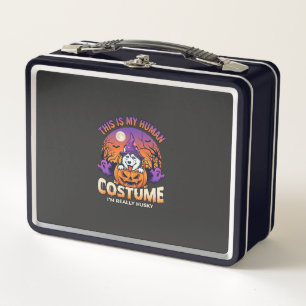 Is Human Costume Husky Pumpkin Halloween Ghosts_1 Metal Lunch Box