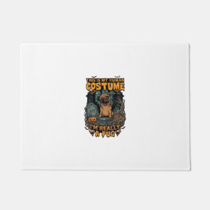 Is Human Costume Pug Halloween Pumpkin Tombstone_1 Doormat