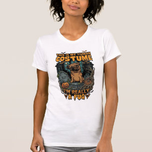 Is Human Costume Pug Halloween Pumpkin Tombstone_1 T-Shirt