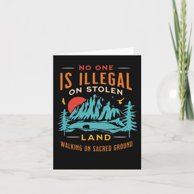 Is Illegal On Stolen Land Vintage  Card (Front)