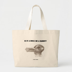 Is It A Duck Or A Rabbit? (Optical Illusion) Large Tote Bag