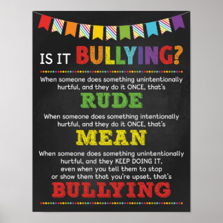 Is It Bullying Classroom Anti Bully Campaign Poster