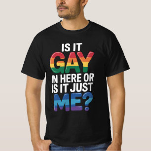 Is It Gay In Here Or Is It Just Me Funny LGBTQ T-Shirt