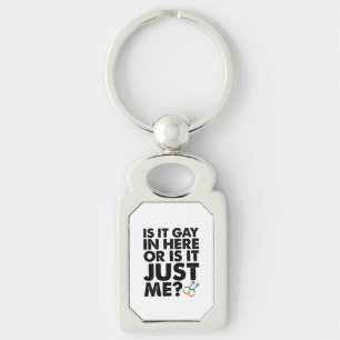 Is It Gay In Here Or Is It Just Me LGBT Pride Key Ring