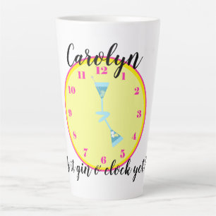Is it gin o' clock yet?  Personalised large Latte Mug