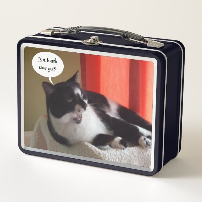Is it lunch time yet, tuxedo cat lunch boxes (Front)