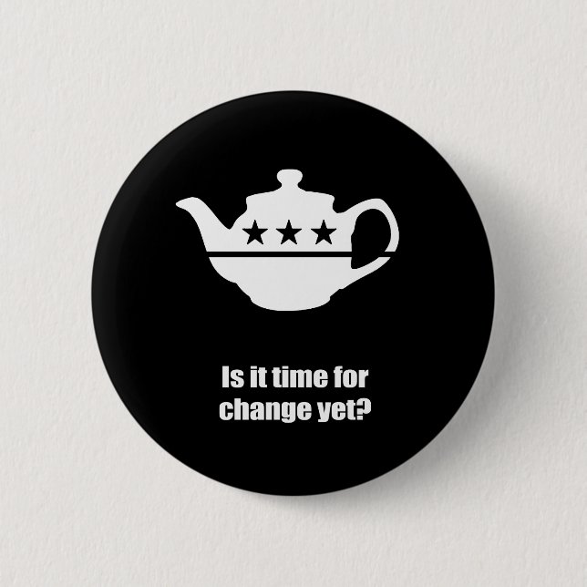Is it time for change yet 6 cm round badge (Front)