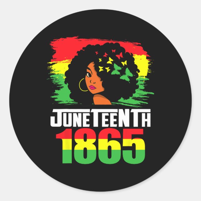 Is My Independence 1865 Day Black Women Pride  Classic Round Sticker (Front)