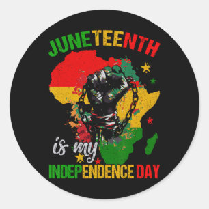 Is My Independence Day Free Ish Black Mens Womens  Classic Round Sticker