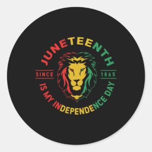 Is My Independence Day Lion African American Flag Classic Round Sticker