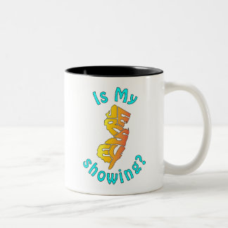 Is My Jersey Showing? Two-Tone Coffee Mug