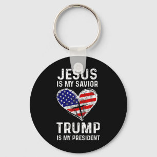 Is My Saviour Trump Is My President 2  Key Ring