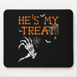 Is My Trick Hes Is My Treat Halloween Couple Skele Mouse Pad