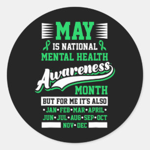 Is National Mental Health Awareness Month Positive Classic Round Sticker