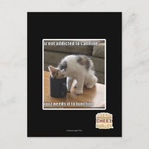 Is not addicted to caffeine postcard