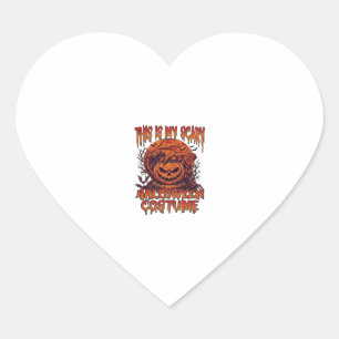Is Scary Halloween Costume Pumpkin Spider Bat_1 Heart Sticker