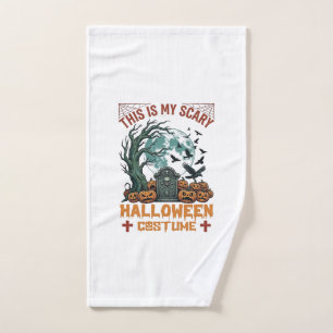 Is Scary Halloween Costume Tombstone Pumpkins Moon Hand Towel