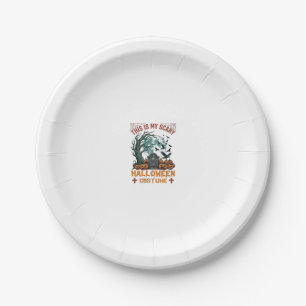 Is Scary Halloween Costume Tombstone Pumpkins Moon Paper Plate
