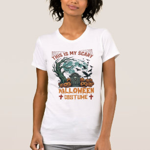 Is Scary Halloween Costume Tombstone Pumpkins Moon T-Shirt