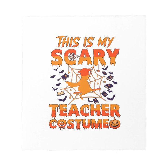 Is Scary Teacher Costume Halloween Witch Spider We Notepad (Front)