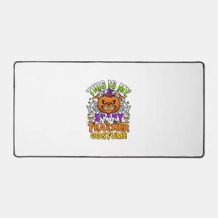 Is Scary Teacher Costume Haloween Pumpkin Witch Ha Desk Mat