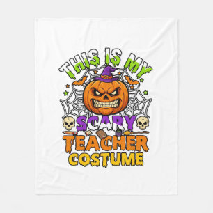 Is Scary Teacher Costume Haloween Pumpkin Witch Ha Fleece Blanket