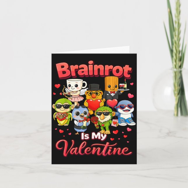 Is Shirt Brainrot Valentine Ai Generated Baby Card (Front)
